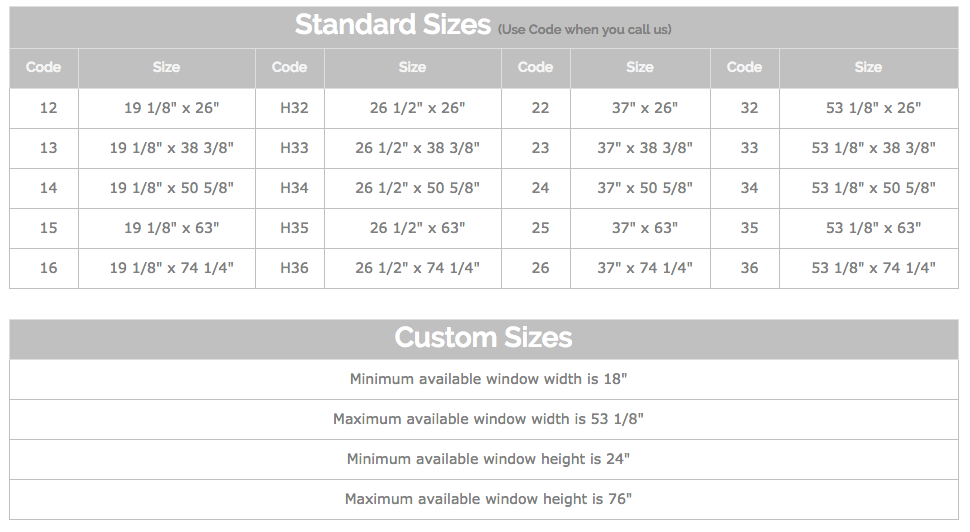 Standard sizes custom sizes impact windows center miami florida single hung